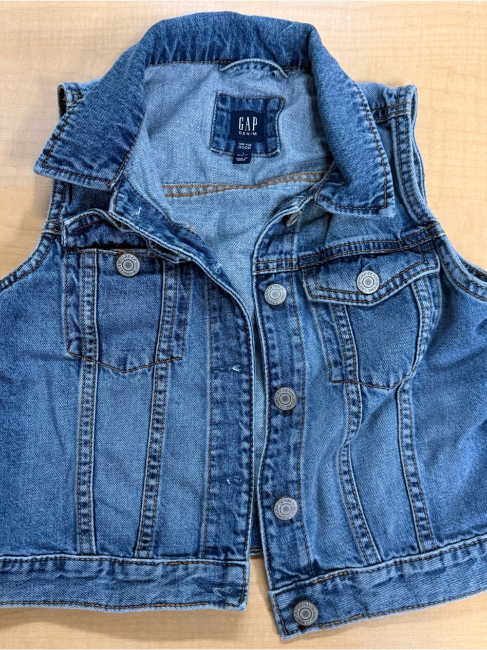 GAP Blue Denim Kids Jean Vest Like New